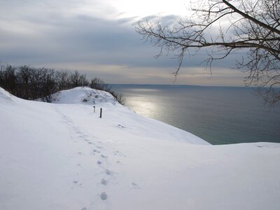 Lake Michigan Overlook in the Winter photo