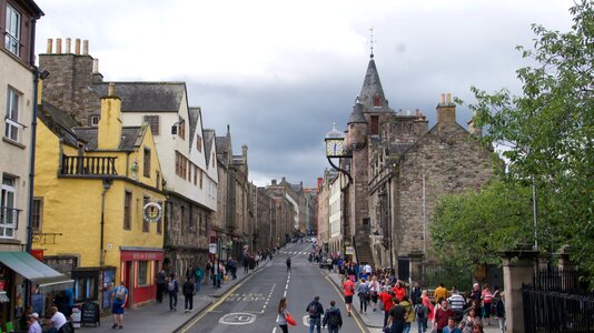 Old town Edinburgh and Edinburgh castle in Scotland UK