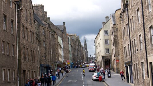 Old town Edinburgh and Edinburgh castle in Scotland UK photo