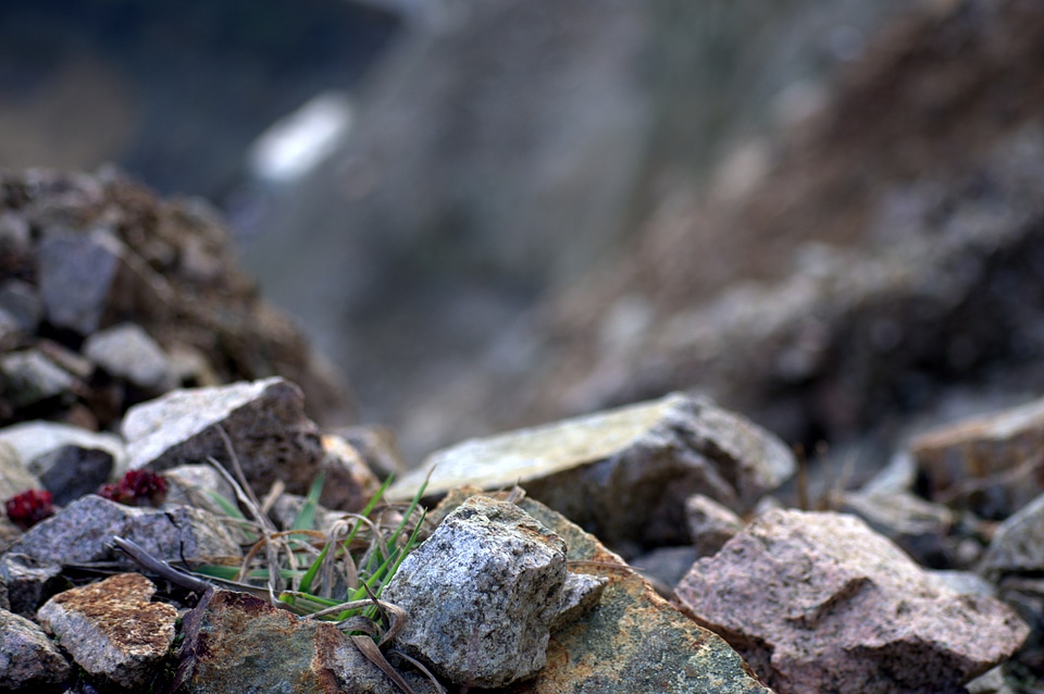 Rock slide cliff hill
