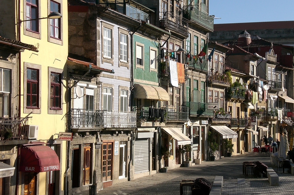 Facade historic center houses facades