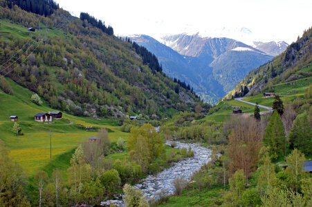 Beautiful view from Fluela Pass near Davos, Grisons, Switzerland photo