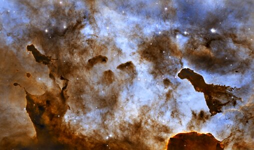 dust pillars in the Carina Nebula photo