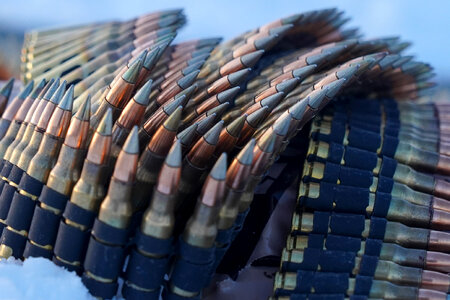 a lot of machine gun bullets photo