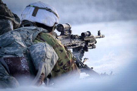 machine gun with 7.62 mm cartridge belt photo