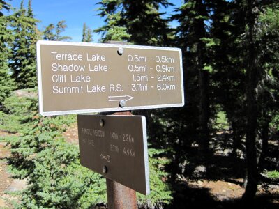 Terrace, Shadow, Cliff Lakes Sign photo