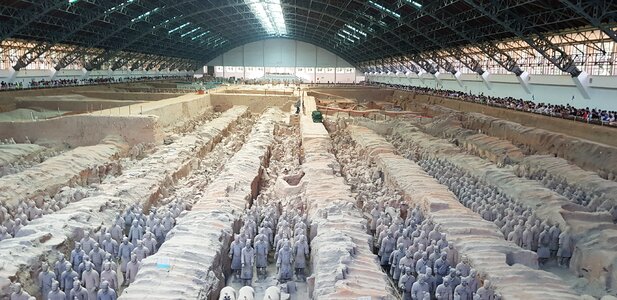 Terracotta army grave in Xian, China photo
