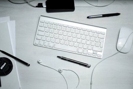 Apple Computer Keyboard on Table photo