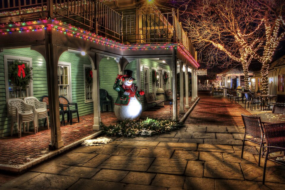 Christmas background with snowman