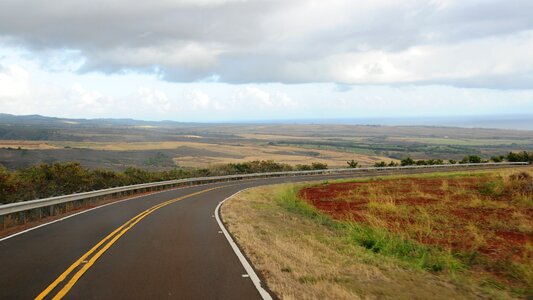 Winding road of the Waimea Canyon Drive in the Waimea