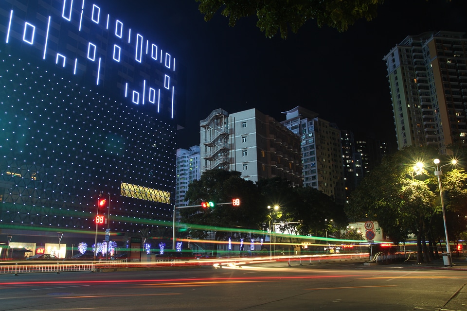 Night view city optical path