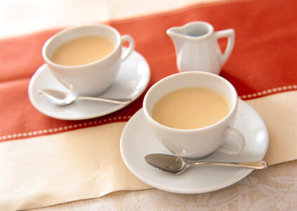 Two cups of milk tea photo