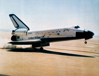 Landing of First Space Shuttle Mission
