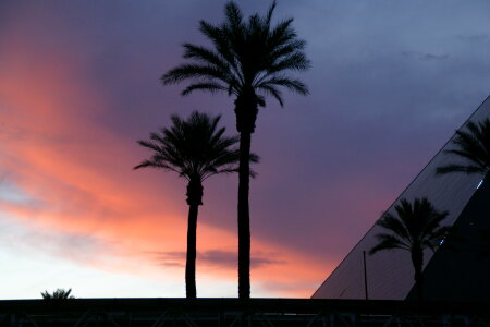 Nightfall at the Luxor Hotel in Las Vegas, Nevada photo