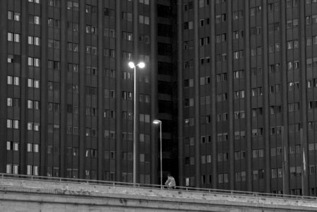 man looking to night city