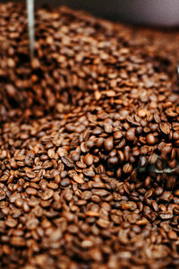 Roasted coffee beans background photo