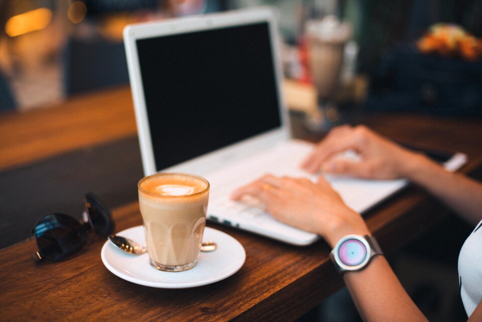 Coffee cup on the table, Mocca hot coffee photo