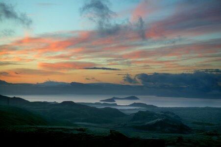Iceland Landscape spring panorama at sunset
