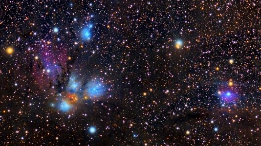 Universe filled with stars, nebula and galaxy photo