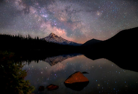 Milky Way over the lake photo