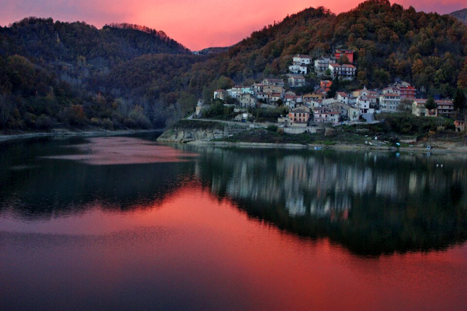 View of rural village Ornaro Basso in italian countryside