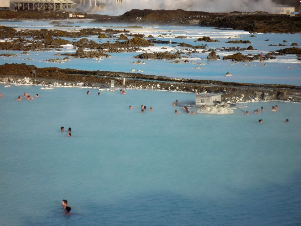 People bathing in The Blue Lagoon