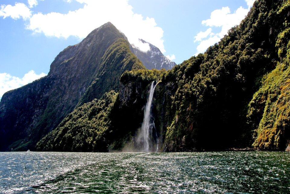 Stirling Falls on Milford Sound, Southland, New Zealand