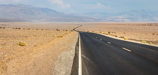 Open highway in Death Valley National Park, California, USA.