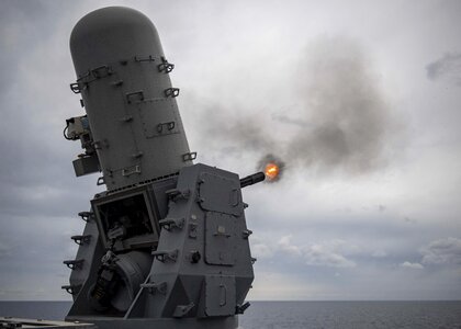 guided-missile cruiser live-fire exercise photo