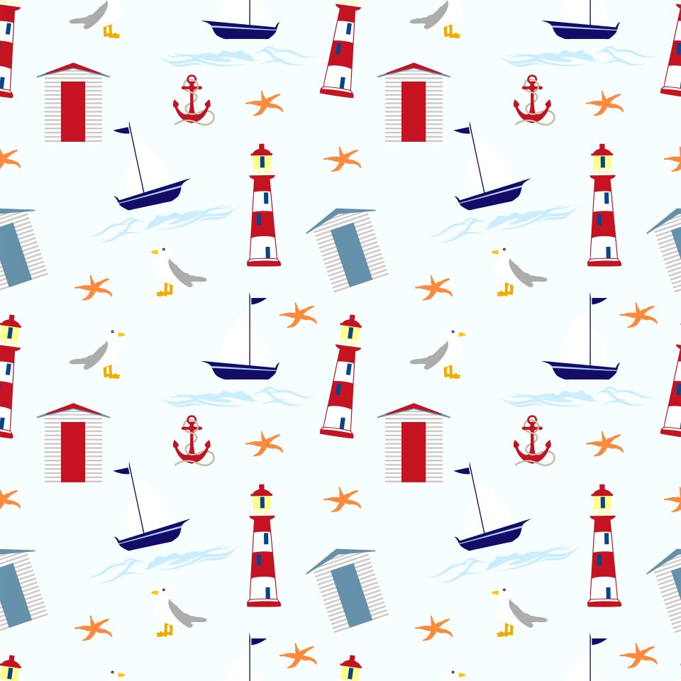 Sea seamless pattern