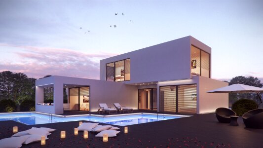 Contemporary house with pool