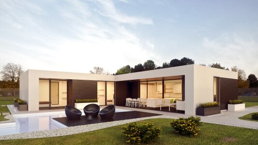 Contemporary house with pool