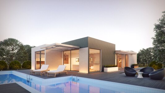 Contemporary house with pool