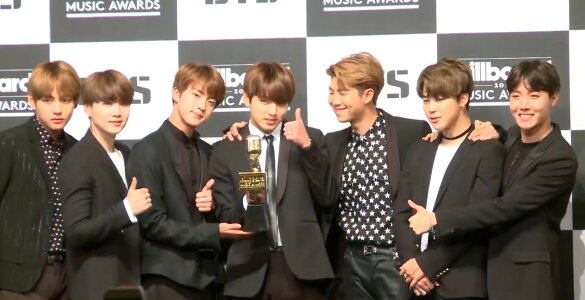 BTS at their press conference in Seoul, South Korea photo