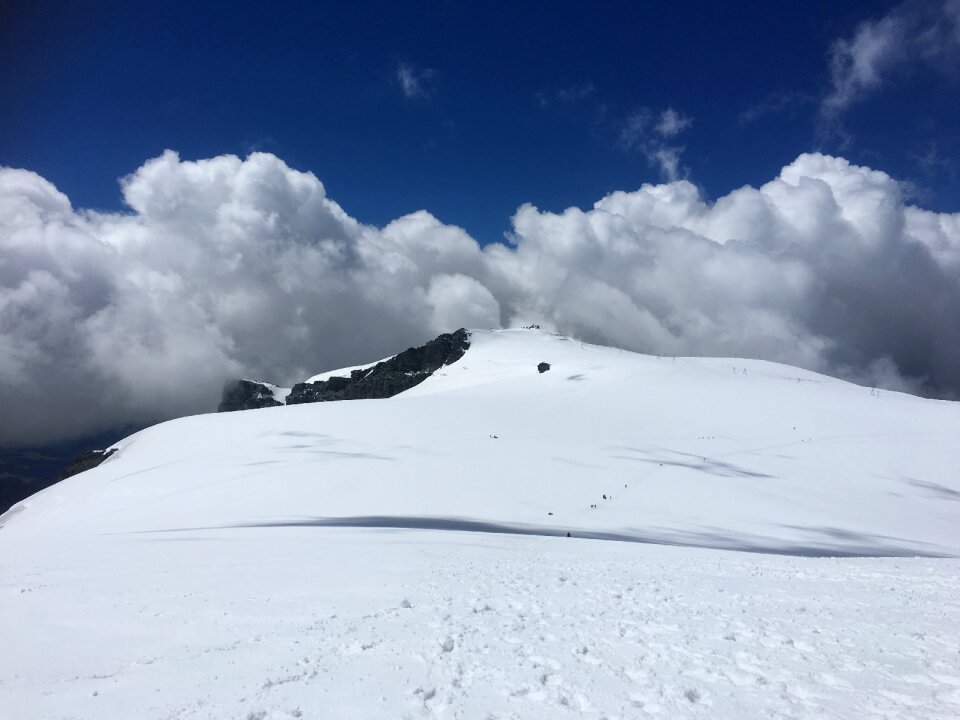 hikers team in the mountains. Matterhorn. Swiss Alps