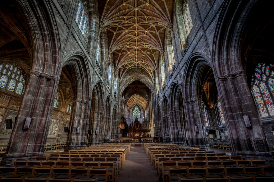 Interior view of Chester Cathedral, Chester, UK