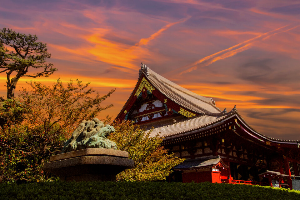 Tokyo - Sensoji-ji temple at night in Asakusa, Japan photo