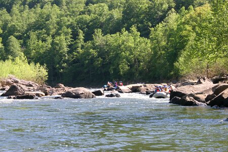 White water rafting on the rapids of river