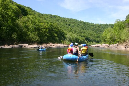 White water rafting on the rapids of river