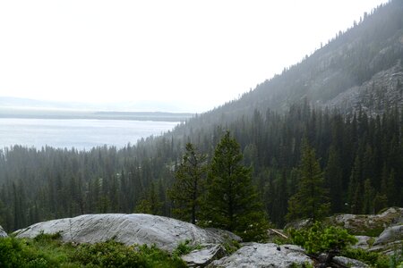 Tetons Mountains from Snake River, Wyoming photo