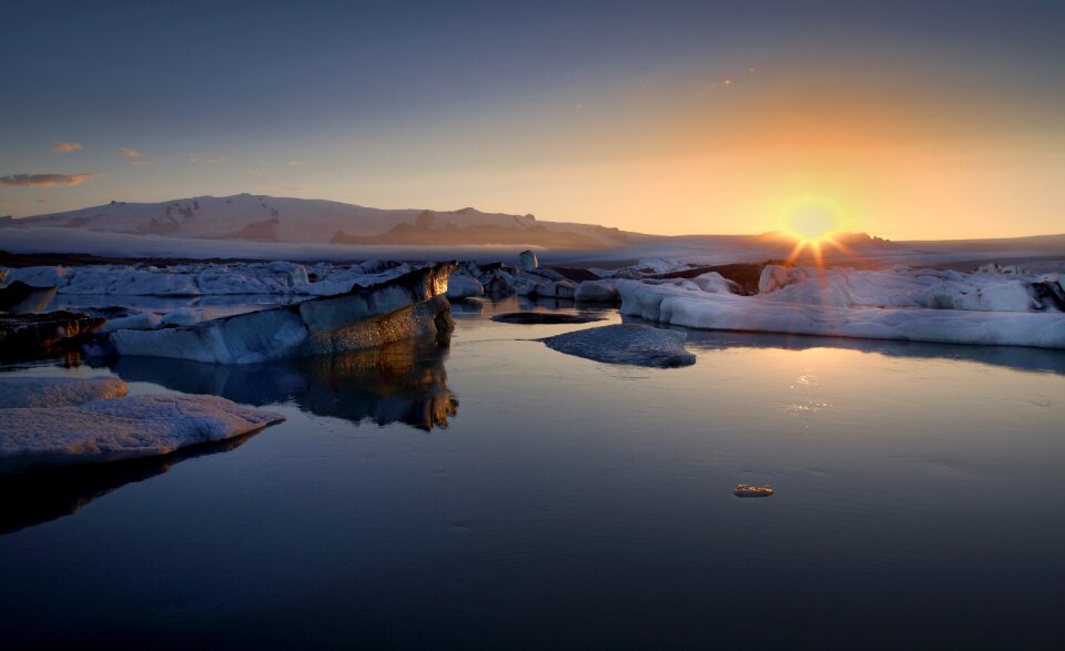 Beautiful Landscape spring panorama at sunset