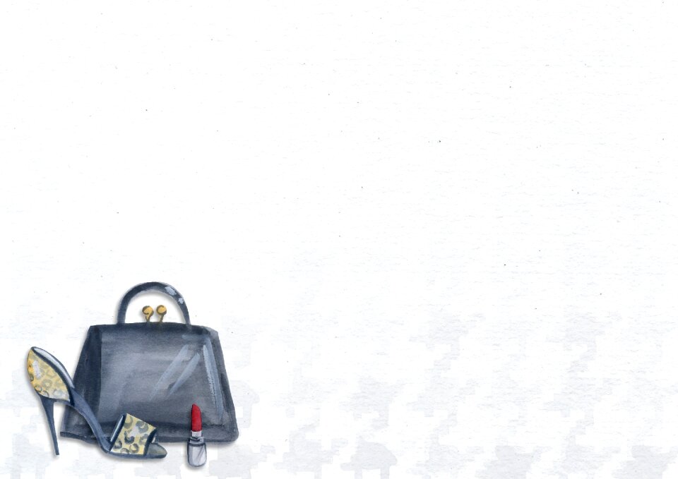 Women's set of fashion accessories background: