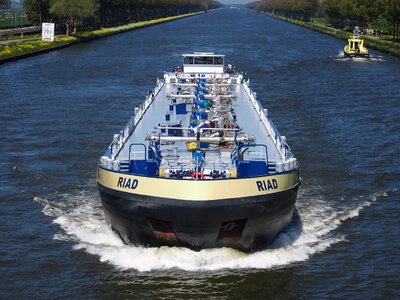 Cargo ship Amsterdam-Rhine canal, Netherlands photo