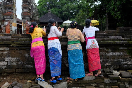 Balinese women in traditional clothes photo