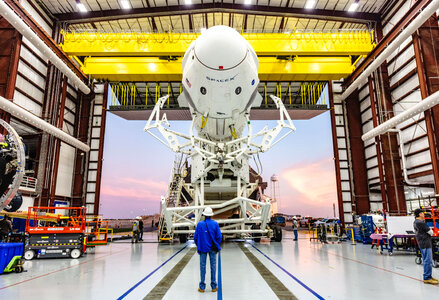 Spacex building with Rocket