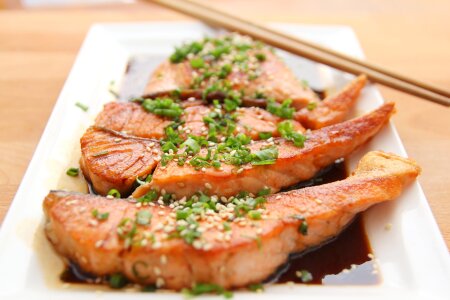 Cook Fish on White Ceramic Plate photo