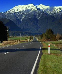 Road to mount Cook, Southern Alps, New Zealand photo