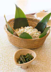 Japanese food, shiso herbal and sesame rice