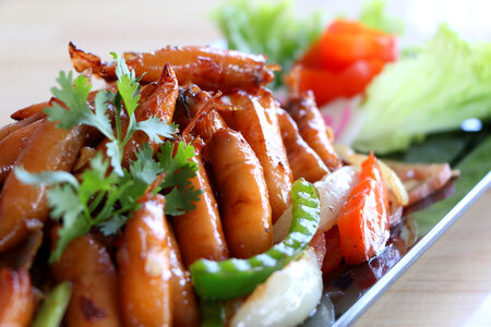 Grilled shrimps photo
