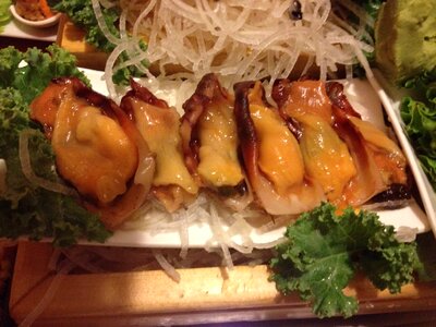 Raw fish and sushi photo